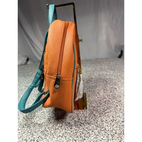 Montana West Orange Faux Leather Backpack Purse Unisex Adjustable Straps