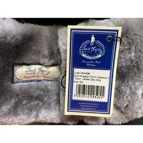 JACK NWT Murphy Kingston Town Headband M-L Day Gray Fleece Floral Winter Modern