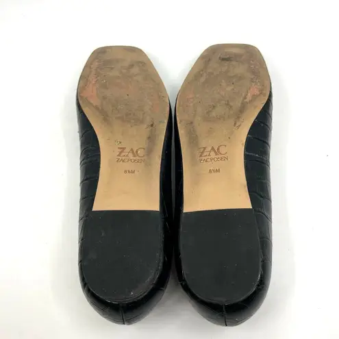 Zac Posen  Vonte Skimmer Black Leather Flats Women's 8.5 US