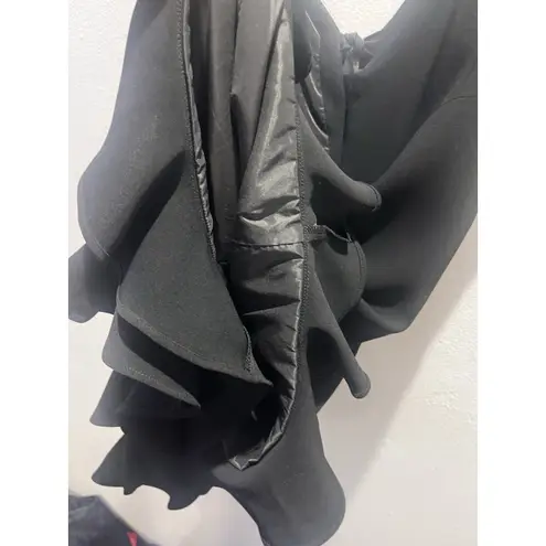 Cinq a Sept Audrey Romper Black Adjustable Flounce Hem Women's Sz. L $365 Size L thumbnail 9