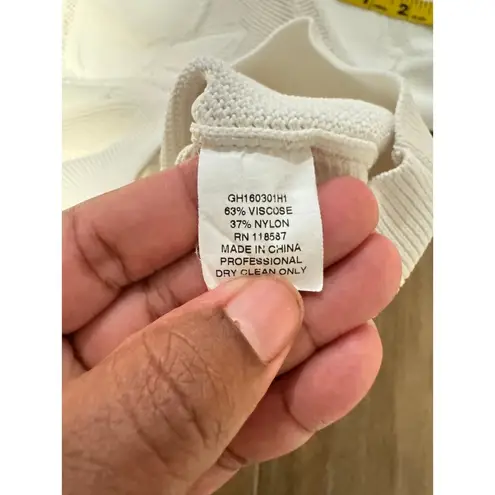 GREY Jason Wu Textured 3D Floral Knit Sweater Cream Ivory Women’s Size S White