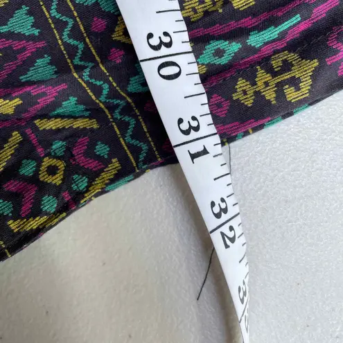 Surya Blazer Jacket Womens Medium Black Purple Rayon Aztec Print Vintage 80s