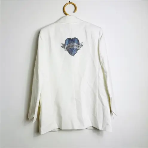 Zadig & Voltaire off-white "Art is Truth" rhinestone embellished blazer NEW