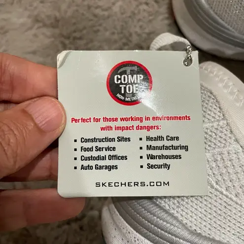 Skechers Work Women Comp Toe Shoes 9.5 White Air-Cooled Memory Foam Slip Resist