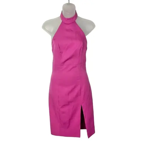 NBD  Sugar Pine Halter Bodycon Mini Dress Hot Pink XS