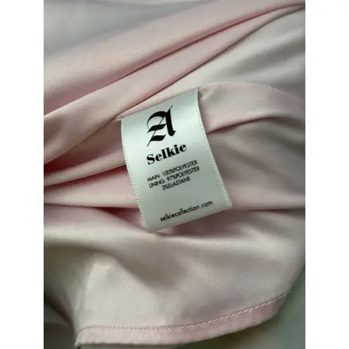 Selkie Maison Amory Ruffle Romance Organza Floral Midi Dress Pink Green Medium