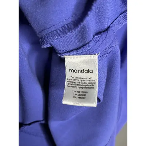 Mandala Scrub Top Women Large Blue Tech Short Sleeve Medical