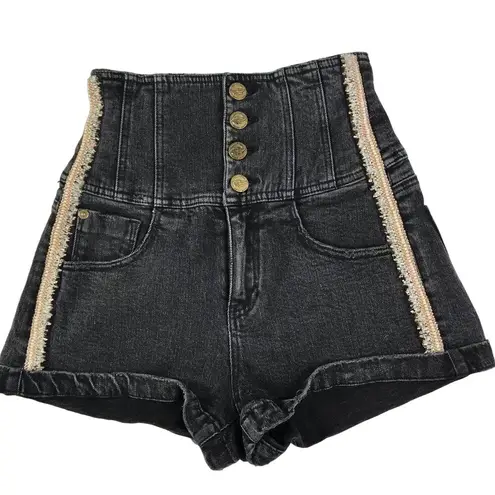 Miss Sixty  Angel Collection High Waist Denim Short Coquette Acubi Y2K Boho Sz 24