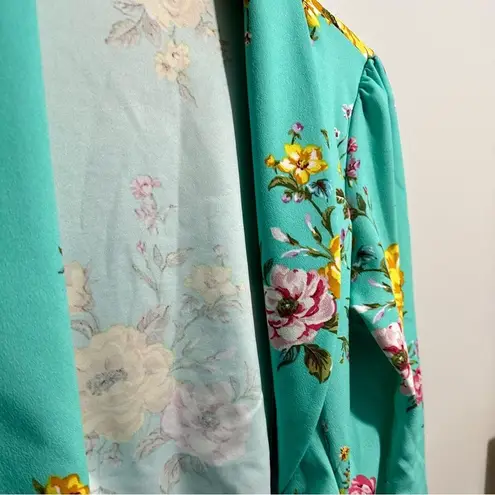 HEIMISH USA Green and Yellow Blazer Vibrant Floral Design (145) Size M