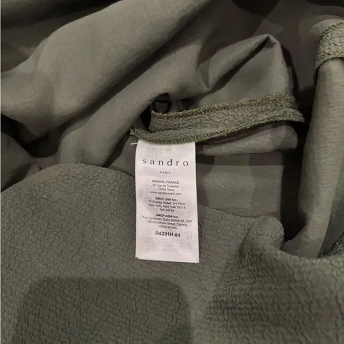 Sandro Paris Olive Green Shift Dress Minimalist Quiet Luxury Office Size Small