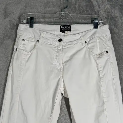 Barbour International White Vision Jeans Skinny Fit Motorcycle Style Size 12