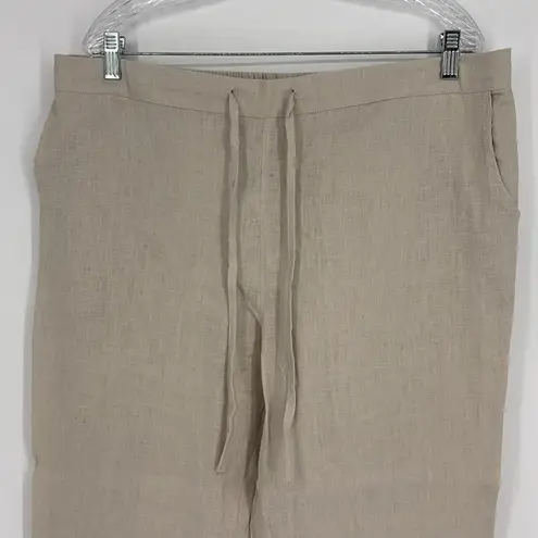 Iximo 100% Linen Paperbag Pants Women’s Size XXL in Light Tan Khaki New w/ tags!