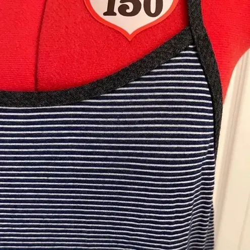 Spaghetti Strap Stripe Hi Lo Tank Top L