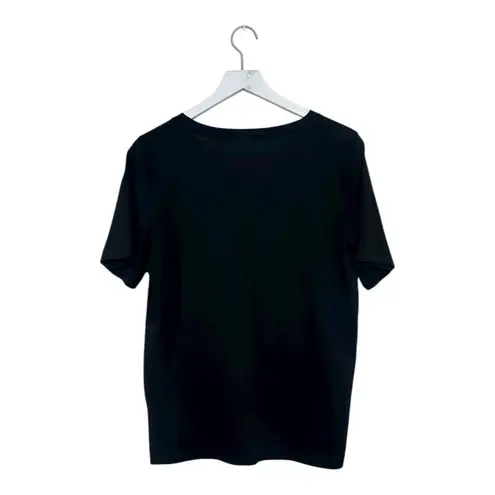 COS 100% Cotton V-Neck T-Shirt Black Size Small