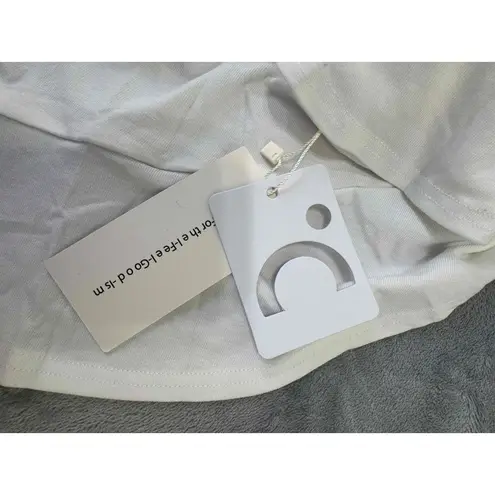 Commense White Sleeveless Ruched Front Keyhole Neckline Halter Maxi Dress Large