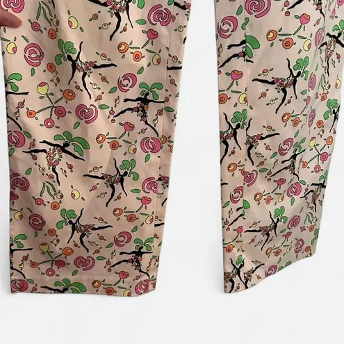 Tibi Quirky Fun Y2K Boho “Dancing Women” Print Pants – Novelty Graphic (Size 4)