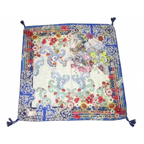 Johnny Was NWT Wild Flower Scarf Floral Silk Tassel