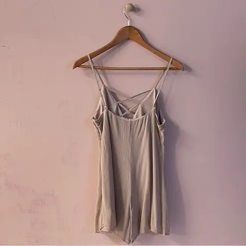 Fashion On Earth Irene’s Story Tannish Blush Romper Size M NWT