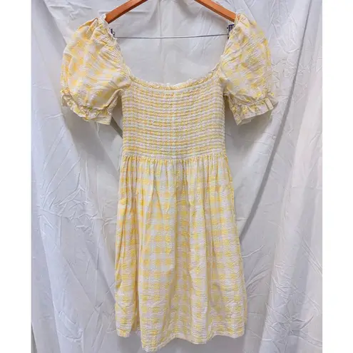 Charlie Holiday Sienna Dress Yellow Gingham US 8 Spring Romantic Picnic Fairy