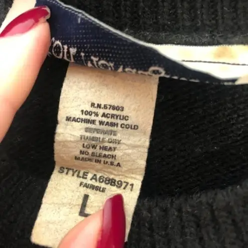 VINTAGE fair isle print ugly Christmas sweater Size L