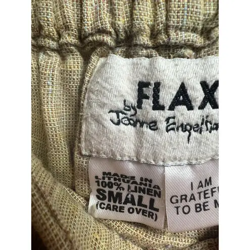 Flax by Jeanne Engelhart Linen Pants Small Toffee Brown Long Tapered Lagenlook
