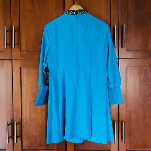 Tuckernuck Hoyt Crystal Embellished Dress Bright Blue Size Small NEW