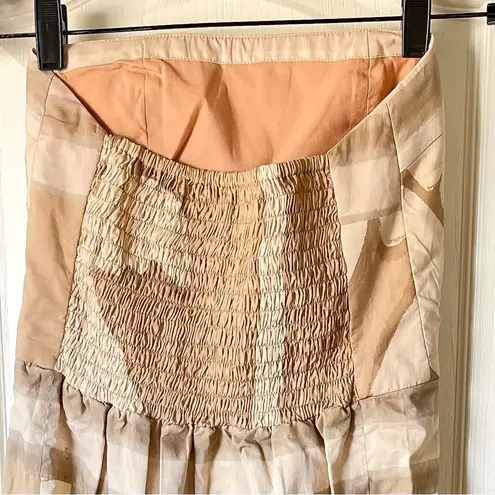 Johanna Ortiz Palms Pontoon Strapless Wrap Midi Dress Sand Ecru 2 NWT Tan