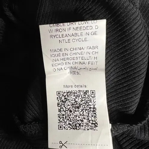 Black Ribbed Knit Dress Short Sleeve Crew Neck Casual Everyday XL SEE DESCRIPTI