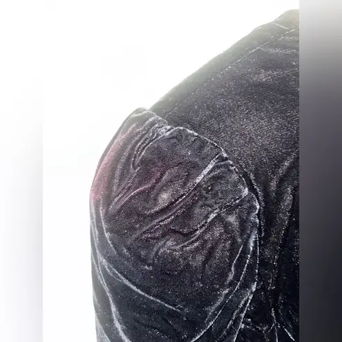 Jessica McClintock VINTAGE Black Velvet Bodice Taffeta Blue Skirt 4