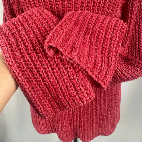 Lauren Jeans Co. Ralph Lauren Red Pink Knit Sweater Long Sleeve Womens Large