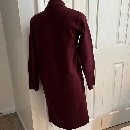 Oversized, open front, long sleeve, front lapel, cardigan/coat jacket/coatigan Red