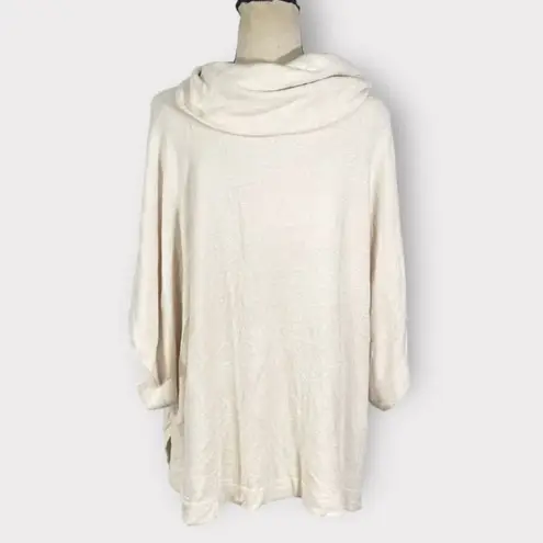 Barefoot Dreams CozyChic Ultra Lite Poncho Women's L/XL Cowl Neck Sand Dune