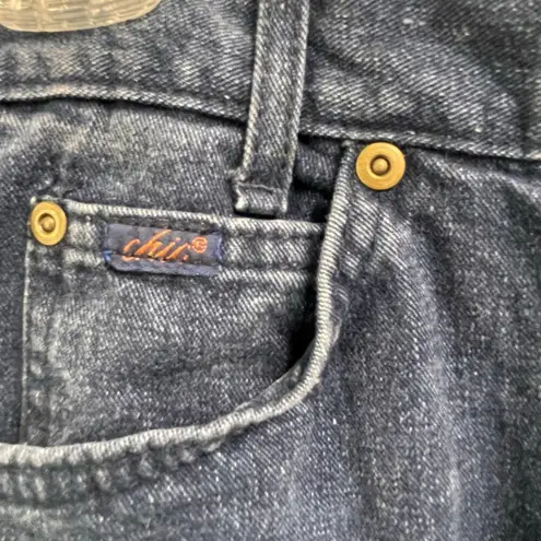 Vintage 70s 80s Chic High Rise Denim Skirt Size 0 25" Waist Midi Made in USA Blue