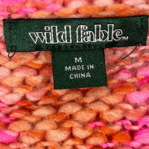 Wild Fable  V Neck Crop Chunky Cardigan with Rhinestone Buttons
M Pink PREOWNED