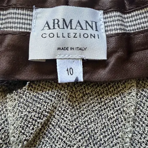 Armani Collezioni Women's Dark Brown Gray Pleated Pants Sz 10 Made in Italy