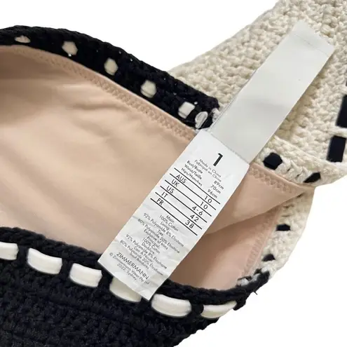 Zimmermann Clover Crochet Bikini Set in Black & White