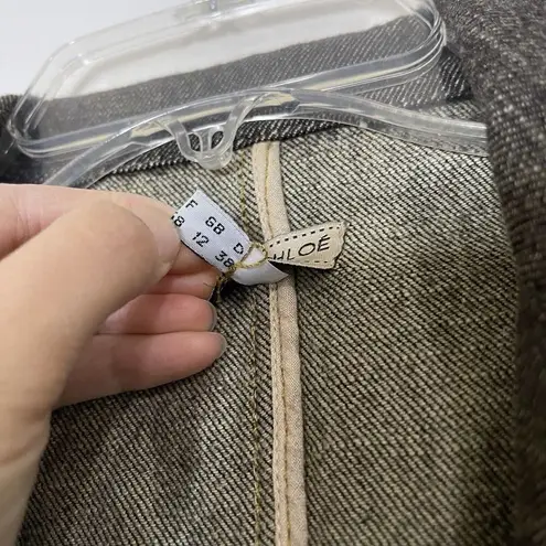 See By Chloe vintage denim button down trench coat jacket Y2K style size US 8 Gray