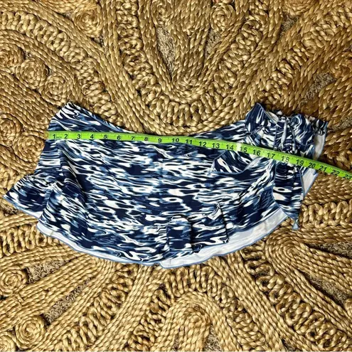 Smart & Sexy Smart & Sexy Swim Skirt Ruffle Tie Blue Abstract Swimsuit Bottoms XL