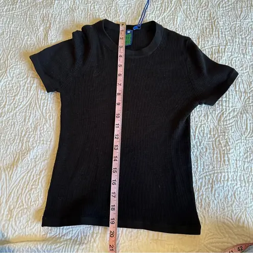 No Name Crewneck Tee Black Ribbed NWT NEW Small