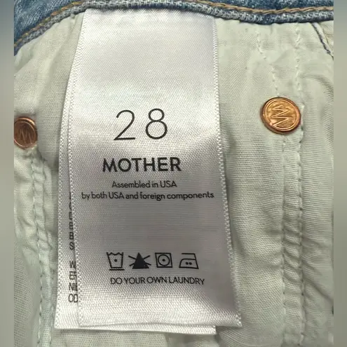 MOTHER Denim MOTHER Superior trickster ankle jeans icy confession Distressed Light Wash 28