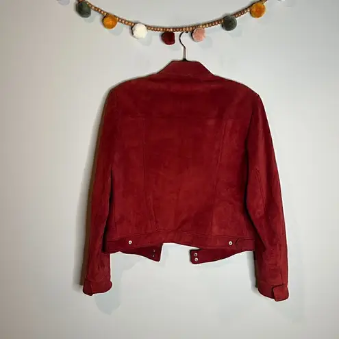 Lafayette 148  NY deep red suede leather jacket