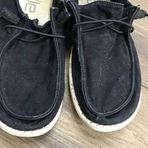 HEYDUDE Black Wendy Slip On Shoes Women's Size 10 EU 41 Casual Cotton Comfort