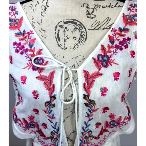 Raga Vanora Keyhole Embroidered Side Cut Outs Open Back Tunic S