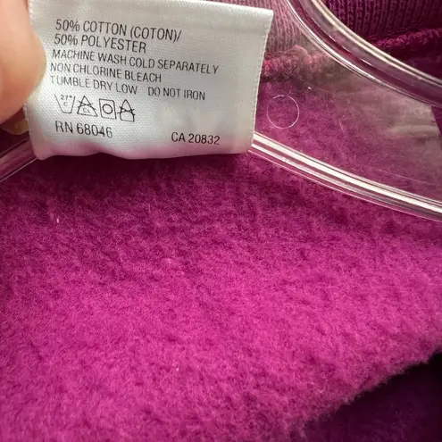 Vintage Fuchsia Elaborate Floral Applique Open Front Sweatshirt cardigan. Size Size 2X