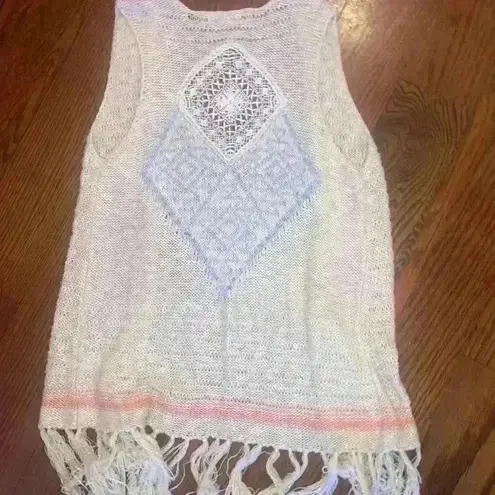 Altar'd State Altar’d State Fringe Boho Sweater Vest open face cardigan size Medium