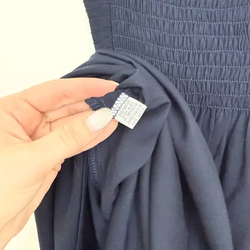 Lani Lau Solid Jazz Strapless Dress Navy