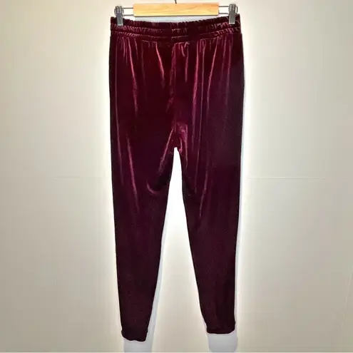 Naked Wardrobe  Pull On Maroon Velvet Jogger Pants - size Large