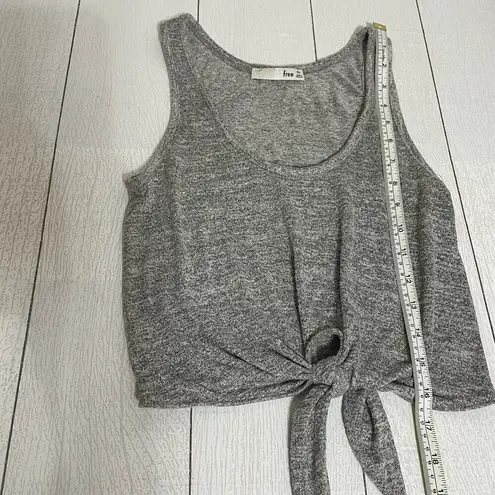 Wilfred  Free Heather Gray Cropped Tie Front Deep Scoop Neck Tank Size XXS