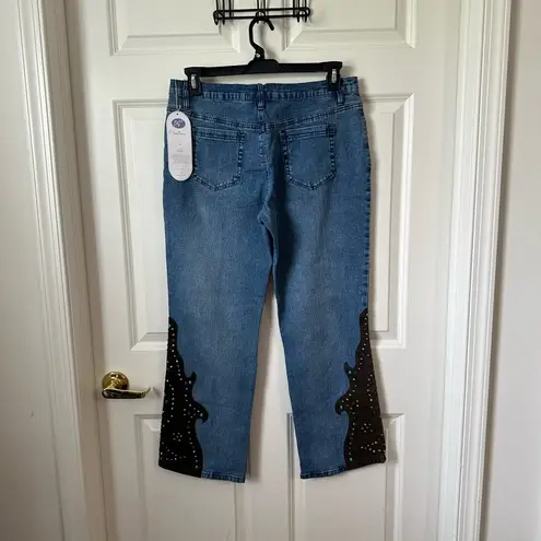 Diane Gilman Western Bootcut Embellished Jeans Size 12P