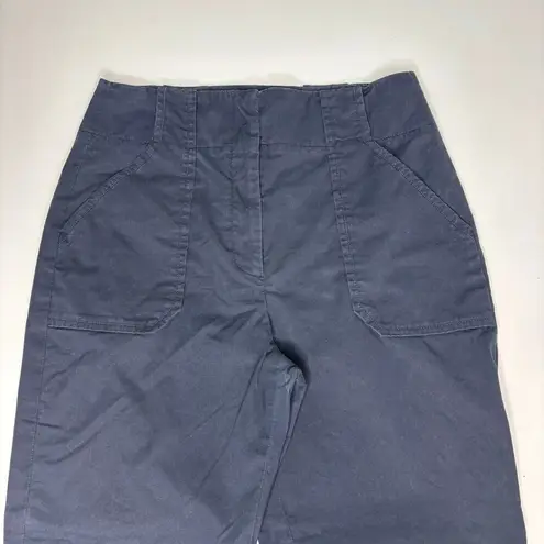 Veronica Beard Mahary Utility High Waist Straight Leg Cropped Pants Ink 8